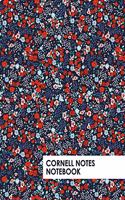 Cornell Notes Notebook: Pretty Red and Blue Flowers Notebook Supports a Proven Way to Improve Study and Information Retention.