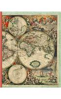 Vintage World Map: Diary Weekly Spreads July to June