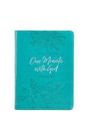 One-Minute with God for Women 365 Daily Devotions for Refreshment and Encouragement Teal Faux Leather Flexcover Gift Book Devotional W/Ribbon Marker