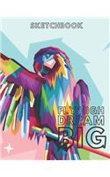 Parrot Sketchbook: blank journal-Blank sketchbook for drawing 8.5 x 11 inch 150 pages: Parrot Blank journal, Blank Sketchbook &blank notebook, sketch, Draw & Doodle & 