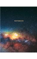 Notebook: Colorful Star Clusters and Galaxy - Journal for Girls and Boys, Kids, School, Students and Teachers - 8 x 10, 100 Blank Lined Pages