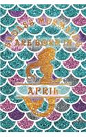 Badass Mermaids Are Born In April: Funny Birthday Saying Notebook Journal Gift For Women and Best Friend's Gifts - Card Alternative for Friend or Coworker - Liquid Pink Gradient Glitt(1 Badass Mermaid)