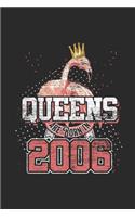 Queens Are Born In 2006: Blank Lined Notebook - Journal for Birthday Gift Idea