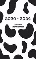 2020 - 2024 Cute Cow 5 Year Planner
