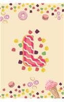 L: Monogram Initial L Notebook Pretty Sweet Doughnut Snack & Candy Blank Lined Paper Journal Gift for Girls and Boys