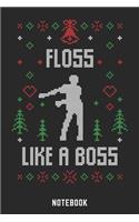 Floss Like A Boss Notebook: A5 Punkteraster Lustiges Weihnachts Motiv Notizbuch für Weihnachten oder Nikolaus als Geschenk für die Adventszeit, Weihnachtswünsche und Weihnachts