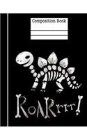 Dinosaur Bones Roar Composition Notebook - 4x4 Quad Ruled