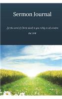 Sermon Journal: Bible Study Church Sermon Journal (6x9) 100 Pages