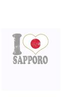 I Love Sapporo Composition Book: Blank Lined Journal Notebook Japan Pride Japanese Flag Nippon Nihon