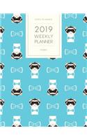 2019 Weekly Planner Ferret: Dated with to Do Notes and Inspirational Quotes - Hipster Blue Ferret