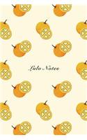 Lulo Notes: 6"x9" Unruled Blank Notebook Watercolor Texture Design Tropical Organic Fruit Pattern Cover. Matte Softcover Note Book Journal