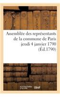 Assemblée Des Représentants de la Commune de Paris Jeudi 14 Janvier 1790