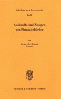 Auskunfte Und Zusagen Von Finanzbehorden
