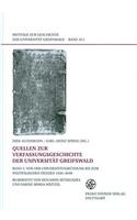 Quellen Zur Verfassungsgeschichte Der Universitat Greifswald. Bd. 1