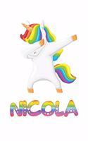 Nicola: Nicola 6x9 Journal Notebook Dabbing Unicorn Rainbow