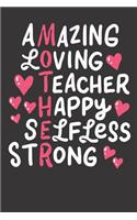 Notebook 6x9 120 Pages: College Ruled Teacher Pre K School Science English Math Spanish Music High