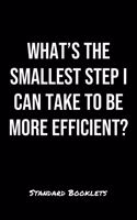 What's The Smallest Step I Can Take To Be More Efficient?: A softcover blank lined notebook to jot down business ideas, take notes for class or ponder life's big questions.