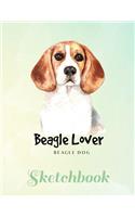 Sketchbook: Beagle Dog Blank Sketchbook for kids White Paper for Drawing, Doodling or Sketching 8.5 x 11 100 page