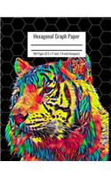 Hexagonal Graph Paper: Organic Chemistry & Biochemistry Notebook, Vibrant Tiger Cover, 160 Pages (8.5 x 11 inch, 1/4 inch hexagons)