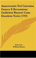 Anacreontis Teii Carmina Graece E Recensione Guilielmi Baxteri Cum Eiusdem Notis (1793)