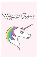 Magical Beast: Beautiful Unicorn Journal, Notebook, Diary, 6"x9" Lined Pages, 150 Pages