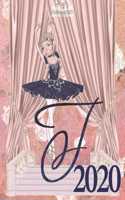 2020 Weekly Planner - Ballerina Princess Monogram Initial Letter 