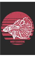 Notebook: Dieses Notizbuch gefällt jedem Fan von Betta Splendens 6x9 in (ca A5) 110 Seiten kariert Für alle Aquaristik-Liebhaber!