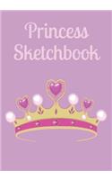 Princess Sketchbook: 7 x 10 blank sketchbook for drawing for girls