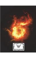 Unruled (Unlined) Blank Composition Notebook (8.5"x11" inches) 150 Pages: Fireball Fractal Cover Design