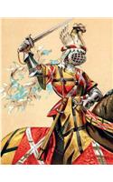 The Medieval Knight Notebook: 5x5 graph paper 8.5 in x 11 in (large) 50 sheets 100 Page book for girl or woman's diary, men's journal, college, high school, elementary school not