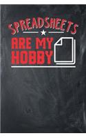 Spreadsheets Are My Hobby: Chalkboard, White & Red Design, Blank College Ruled Line Paper Journal Notebook for Accountants and Their Families. (Bookkeeping and Tax Season 6 x 