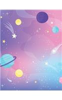 Dot Grid Notebook: 1/4 Inch Dotted Grid Paper Bullet Journal Galaxy Pastel Style