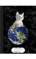 Space Kitten Ruler of Earth Composition Notebook: College Ruled 93/4 X 71/2 100 Sheets 200 Pages for Writing