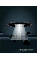 Notebook grid: Alien spacecraft: Notebook Journal Diary, 120 pages, 8" x 10"
