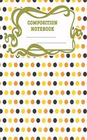 Composition Notebook: A 8.5x11 Inch Matte Softcover Paperback Notebook Journal With 120 Blank Lined Pages - College Ruled - Geometric Pattern Yellow Orange Horizontal Pla