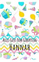 Alles Gute zum Geburtstag Hannah: Kariertes Notizbuch mit 5x5 Karomuster für deinen personalisierten Vornamen