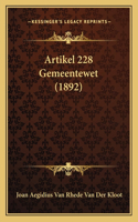 Artikel 228 Gemeentewet (1892)