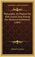 Philosophie Als Denken Der Welt Gemass Dem Prinzip Des Kleinsten Kraftmasses (1903)