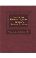 Notes on Hebrew Syntax