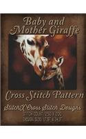 Baby and Mother Giraffe Cross Stitch Pattern