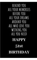 Behind You All Your Memories Before You All Your Dreams Happy 51th Birthday
