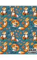 2020: Weekly & Monthly Planner: Jan 1, 2020 to Dec 31, 2020: Cute Fox One Year Weekly Planner & Schedule Agenda with Inspirational Quotes