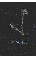 Zodiac Notebook - Pisces: Horoscope Journal - 120 Pages, blanc lined, 6" x 9" - Astrology Notepad, Diary, Notes