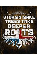 Storms Make Trees Take Deeper Roots: Panama Flag Customized Personalized Gift for Panamanian Coworker Friend Planner Daily Weekly Monthly Undated Calendar Organizer Journal