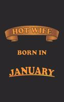 Hot Wife Born In January: Notebook, Journal - Gift Idea for Sexy Wives - checkered - 6x9 - 120 pages