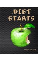 Diet Starts: Notebook and Planner - 5 Day Diet Food Planner - Meal Tracker