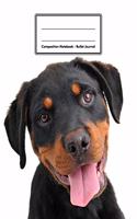Composition Notebook - Bullet Journal: Rottweiler Puppy - 109 pages 8.5"x11" - Dotted Journal - Grid Notebook - Gift For Kids Teenager Adult Teacher Student - Journal - Dog Lover
