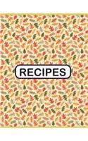 recipes: Blank Recipe Book Journal to Write In Favorite Recipes and Meals Navy Floral Vintage Flowers