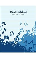 Music Notebook Blank Sheet: Musical Notebook, Music Festival, Notebook, Blank Sheet Music Staff Manuscript Paper, 12 Large Staves Per Page, 8.5 x 11 inch 110
