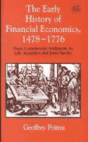 The Early History of Financial Economics, 1478-1776